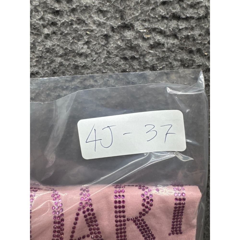 Rodarte J'aime Rodarte Logo Rhinestone Short Sleeve T-Shirt Pink Womens Size XL - Picture 12 of 12